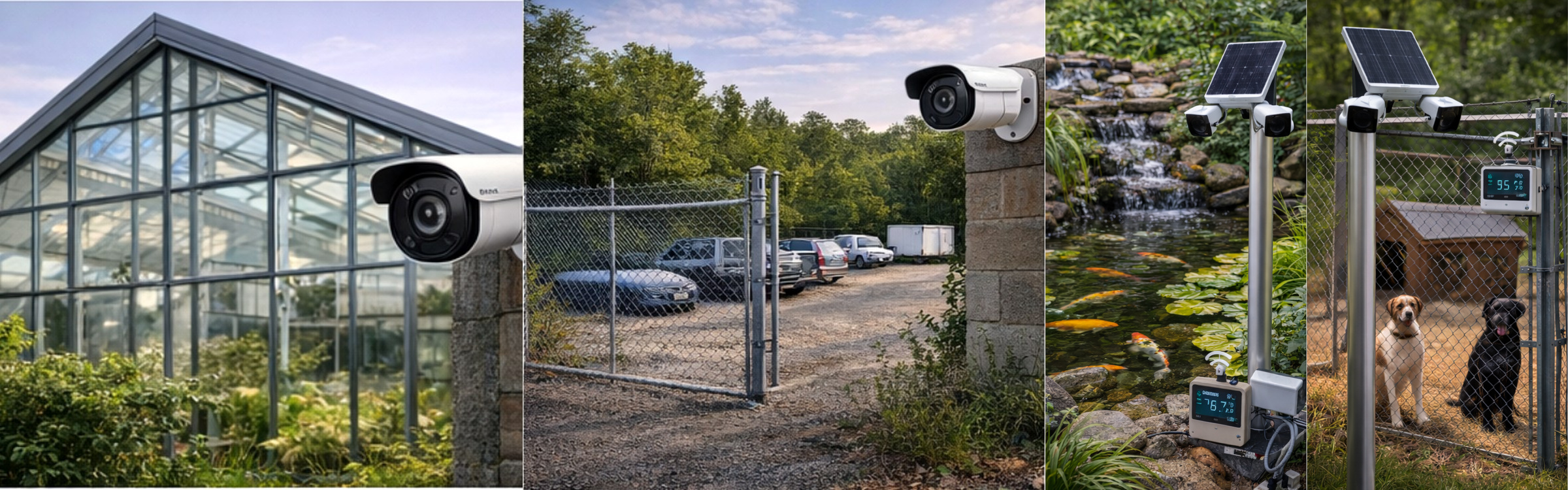 Security and property monitoring photo collage banner
